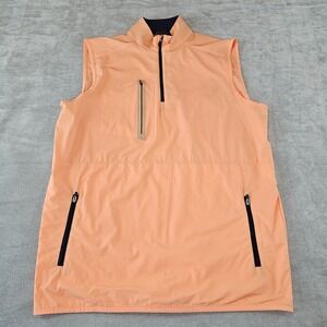 MEN'S HARLESTONS 1/4 ZIP SPORT VEST, SIZE: M, COLOR: Orange Coral Peach